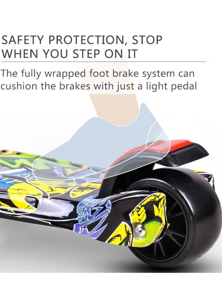 Kids scooter, 3 Wheel Scooter with Flash Wheels and Adjustable Height, Children Kick Scooter for 2-12 Year Kids