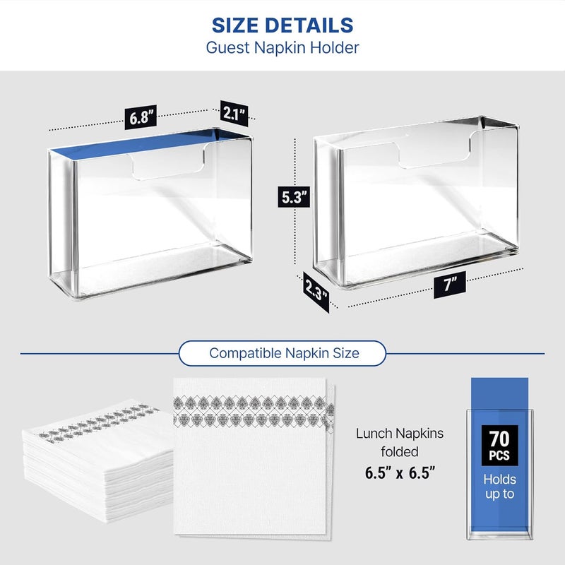 LEVIMETREE Acrylic Napkin Holder  Crystal Clear Square Napkin Holder for Table Vertical Freestanding Paper Napkin Dispenser for Kitchen Dinner Cocktail Restaurant Party Modern Home Dcor - Image 4