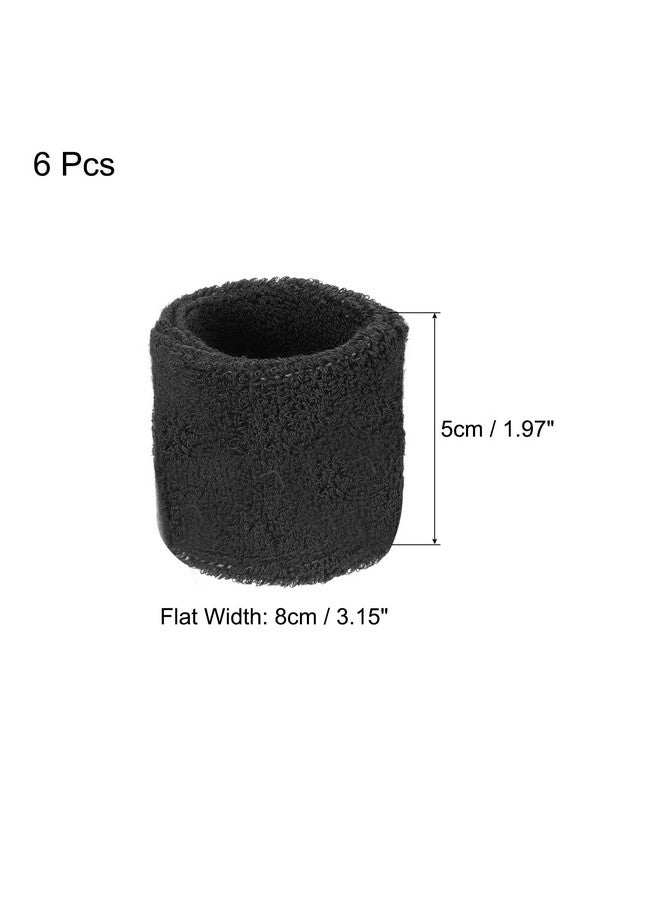PATIKIL Sports Wristbands 8X5Cm 6 Pack Cotton Terry Cloth Absorbent Sweatband For Tennis Basketball Working Out Athletic Running Orange  - Image 3