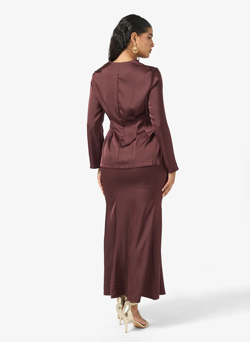 Khizana Peplum Top & Skirt Set