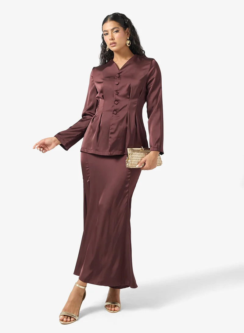 Peplum Top & Skirt Set