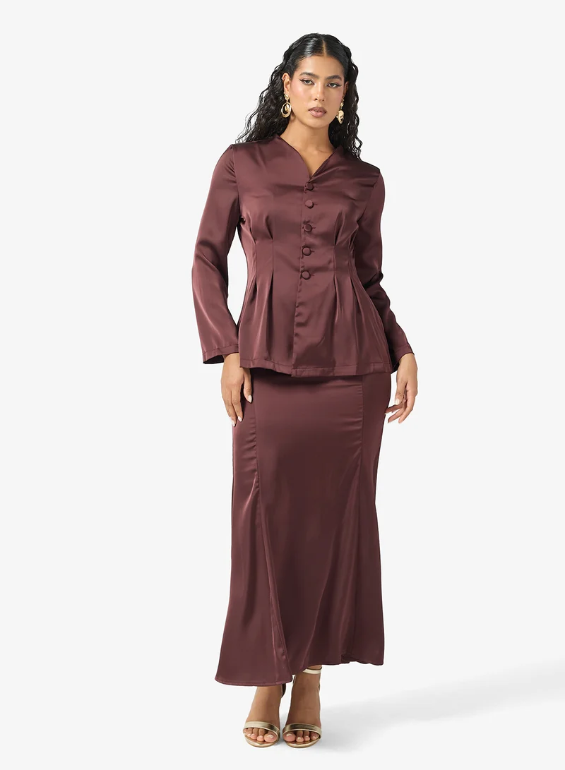 Khizana  Peplum Top & Skirt Set for Women | Best Price UAE