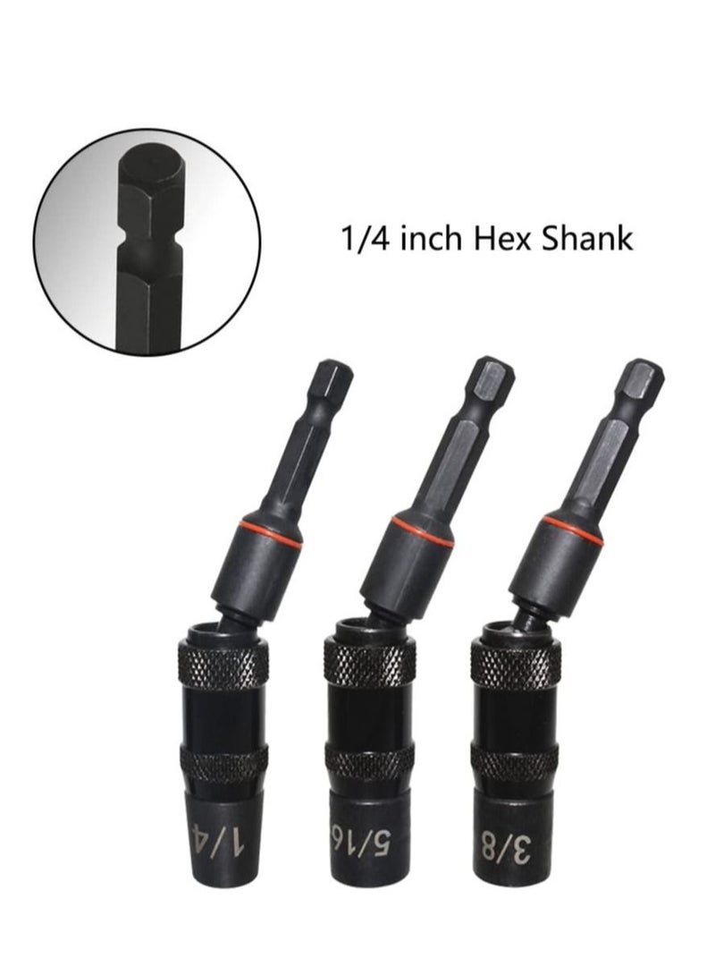 Captaintech Pivot Bit Holder, 3 Pcs Magnetic Swiveling Screwdriver Holder, Flexible Extension Hex Pivoting Bit Tip Holder, Bendable in 20° Angle, for Tight Spaces or Corners - Image 4