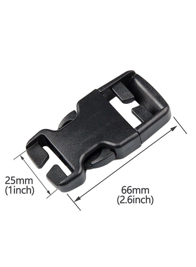 DYZD Multi-Size Plastic Buckle Repair Kit Quick Release Buckles No Sewing Required Buckles for Backpack Bag (25 mm, 2pcs Black) - Image 2