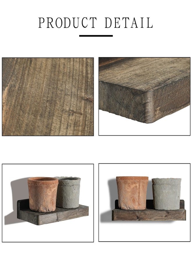 Freezing point Set of 2 Natural Wood 8×4Inch Small Wall Shelf Mini Floating Shelves for Wall Decor Plant Display Collectibles Mounted Kitchen Bathroom Bedroom Corner Decorative Storage Tiny Stand - Image 4