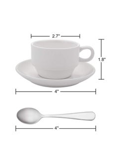 Aozita AOZITA Espresso Cups and Saucers with Espresso Spoons, Stackable Espresso Mugs,12-piece 2.5-Ounce Demitasse Cups (Protective Packaging)  - Image 2