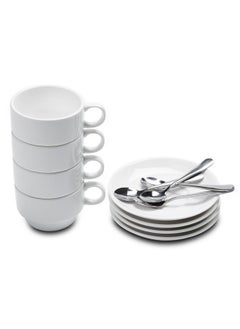 Aozita AOZITA Espresso Cups and Saucers with Espresso Spoons, Stackable Espresso Mugs,12-piece 2.5-Ounce Demitasse Cups (Protective Packaging)  - Image 1