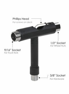 Excefore Skate Tools, All-in-One Skateboard Ball Bearings Portable T Tool Accessory L-Type Cross Head Wrench Tools Multi-function for Scooter Longboard  - Image 5