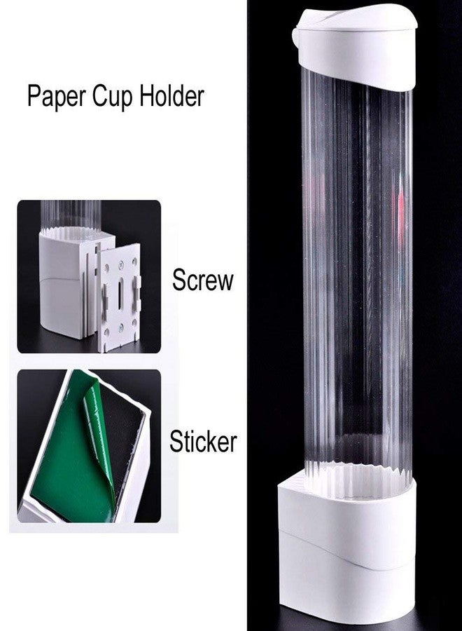 THW Creations Plastic Cup Dispenser Magnetic or Screw Plate Mountable (Silver, Clear) - Image 2