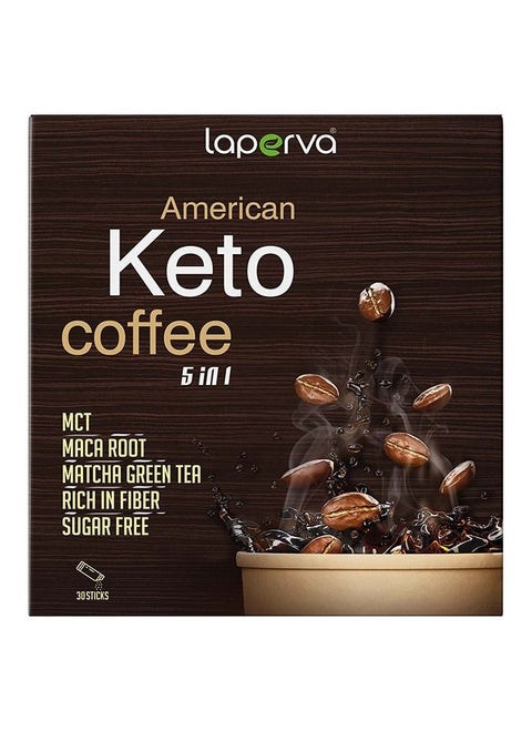 Keto Coffee 5 in 1 - Boost Weight Loss and Energy with Maca Root, Matcha, and MCT - 30x3.3gm Convenient Stick