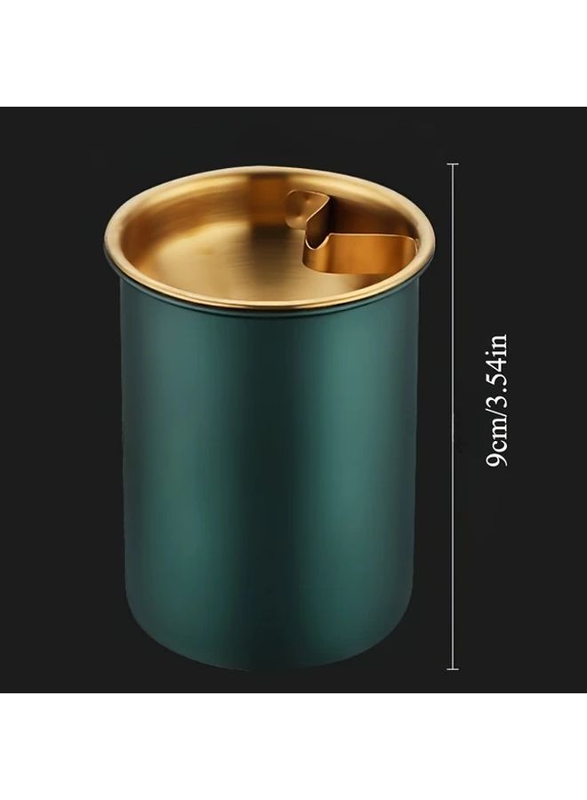 Stainless Steel Silvery Smokeless Windproof Ashtray Round Indoor Outdoor Terrace - Image 2