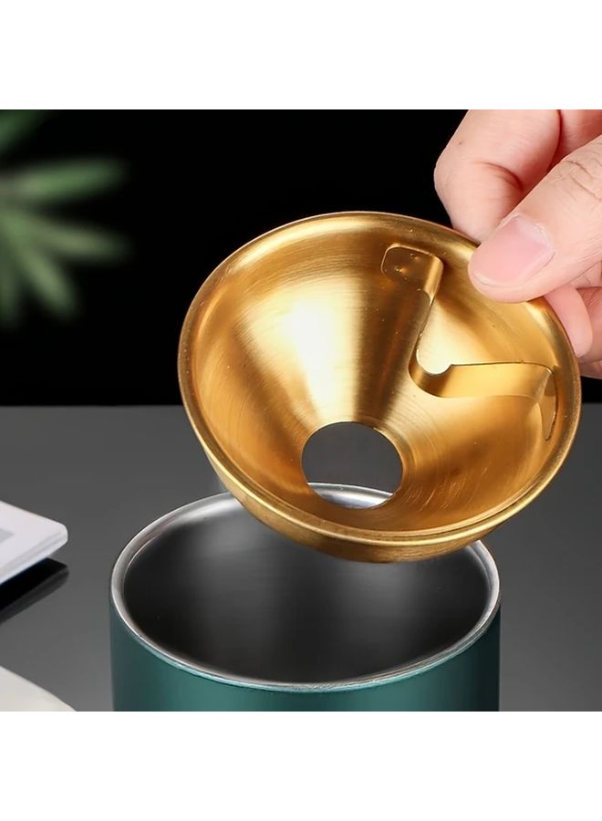 Stainless Steel Silvery Smokeless Windproof Ashtray Round Indoor Outdoor Terrace - Image 3