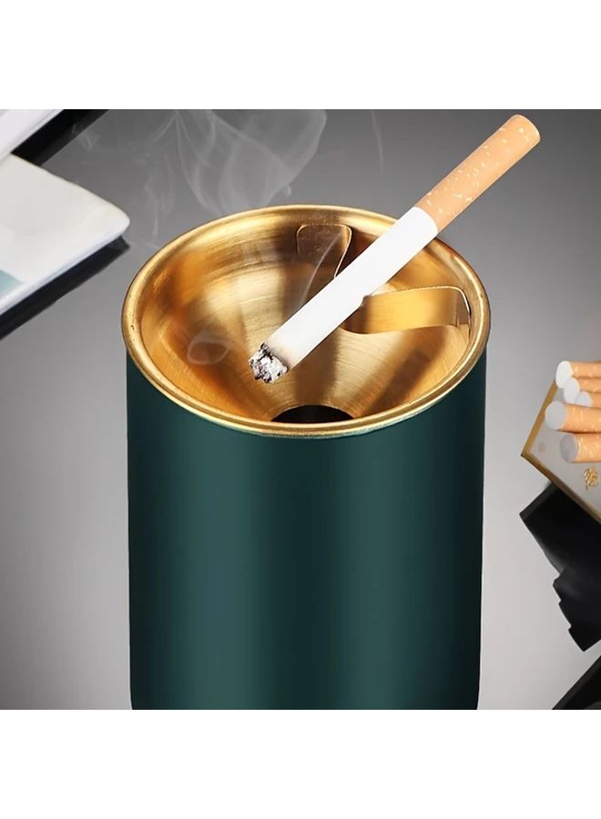 Stainless Steel Silvery Smokeless Windproof Ashtray Round Indoor Outdoor Terrace - Image 1