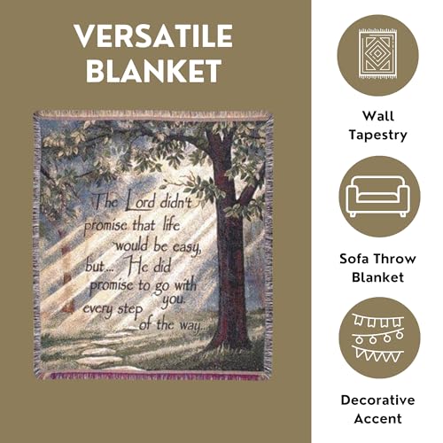 Simply Home "Every Step of the Way" Inspirational Tapestry Throw Blanket 50" x 60" - Image 3