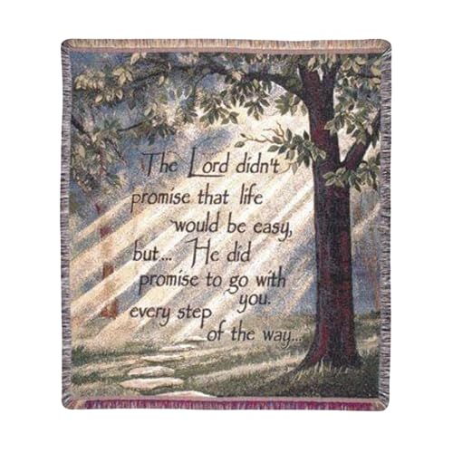 Simply Home "Every Step of the Way" Inspirational Tapestry Throw Blanket 50" x 60" - Image 1
