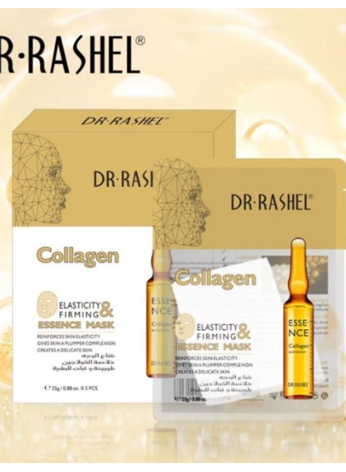 RASHELL 5 Pieces Collagen Elasticity & Firming Essence Mask Multicolour 25grams - Image 1