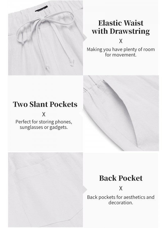 COOFANDY Men's 2 Pieces Cotton Linen Set Long Sleeve Henley Shirts Casual Beach Pants With Pockets Summer Yoga Outfits - Image 4