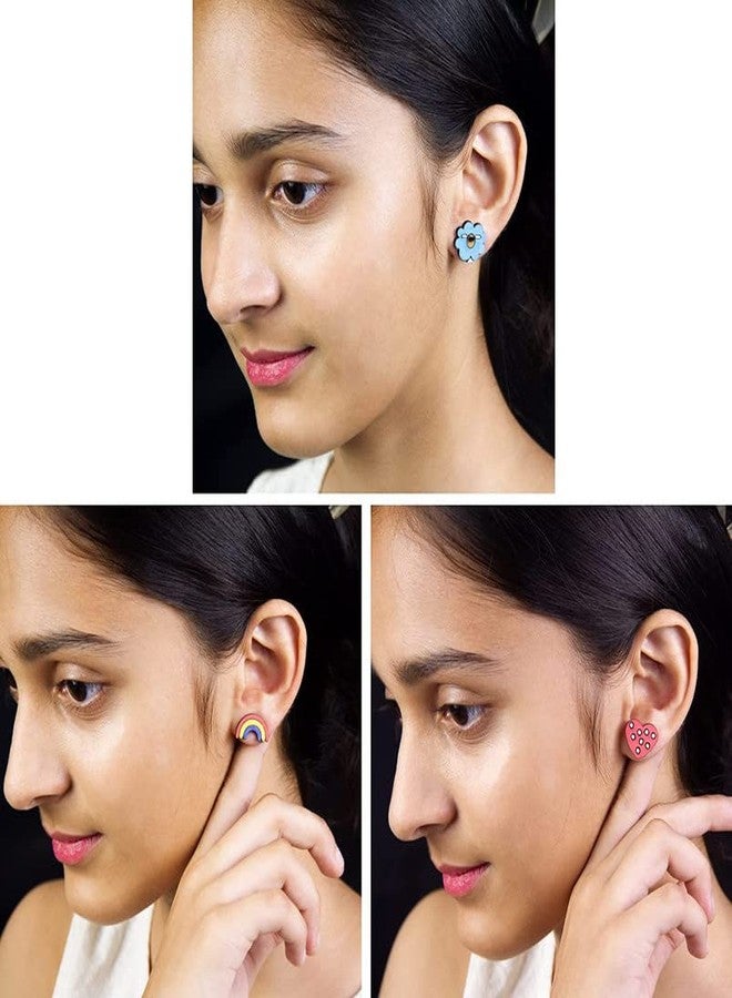 ORENAME Wooden Earrings for Girls and Women 3 Pairs Set Handmade Wooden Earrings with Ear Backs for Women and Girls Different Shapes and Colors(Pack of 3 -Style-4,5,6) - Image 2