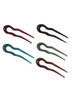 minkissy Minkissy 5pcs French Hair Fork Celluloid Chignon Hair Pins Hair Updo UShaped Hairpins Braid Twist Bobby Pins for Buns 