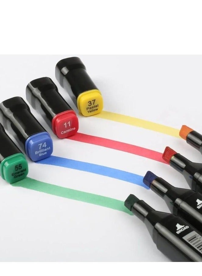 اقلام ماركر مزدوجة للرسم والتلوين من تاتش فايف من 24 لون بطرف رفيع وعريض - Image 3