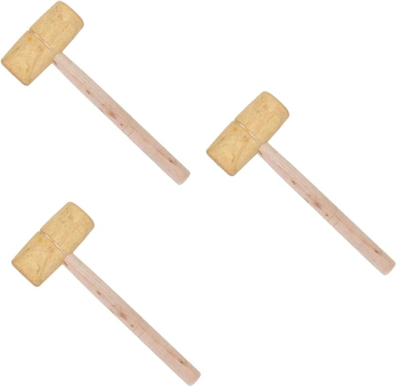 3Pcs Leather Mallet Hammer Multi Functional Woodworking Tool Set 24X10 6X5CM - Image 2