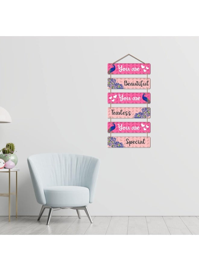 Artvibes You Are Beautiful You Are Fearless Decorative Wall Hanging Wooden Art | Quotes Decor Item | Wall Poster | Office Decor | Wall Art Print | Inspirational quotes | Gift Items (WH_3281N) - Image 2