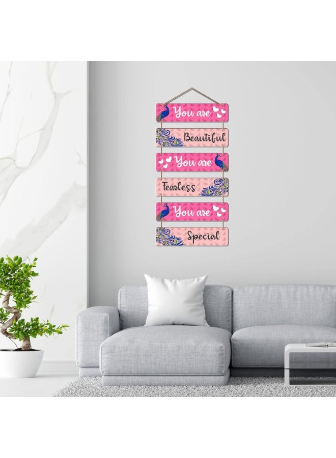 Artvibes You Are Beautiful You Are Fearless Decorative Wall Hanging Wooden Art | Quotes Decor Item | Wall Poster | Office Decor | Wall Art Print | Inspirational quotes | Gift Items (WH_3281N) - Image 3