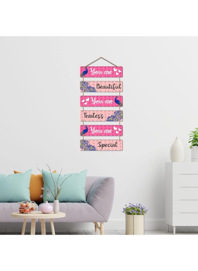 Artvibes You Are Beautiful You Are Fearless Decorative Wall Hanging Wooden Art | Quotes Decor Item | Wall Poster | Office Decor | Wall Art Print | Inspirational quotes | Gift Items (WH_3281N) - Image 4