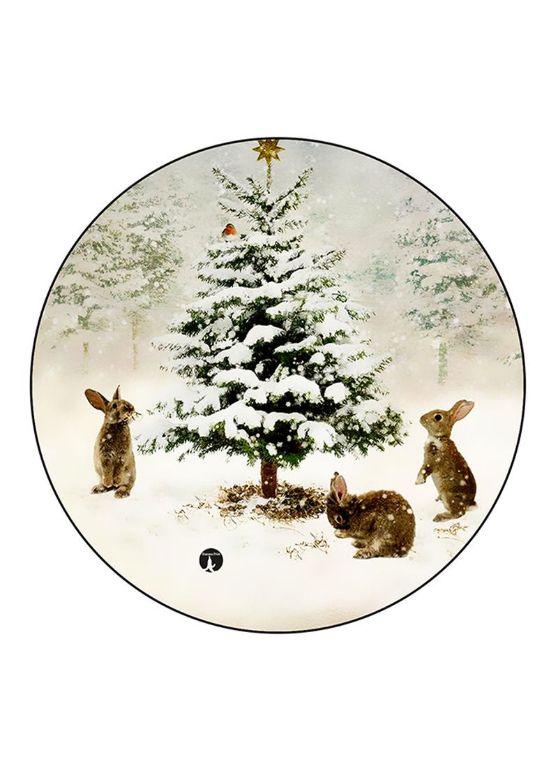 RKN Rabbits Printed Fridge Magnet Round  Multicolour - Image 1