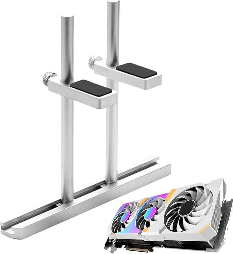 White GPU Support Brace Vertical Mount Tool For Computer Setup Stability white - Image 2