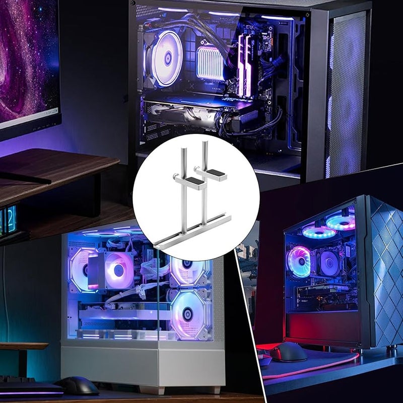 White GPU Support Brace Vertical Mount Tool For Computer Setup Stability white - Image 5