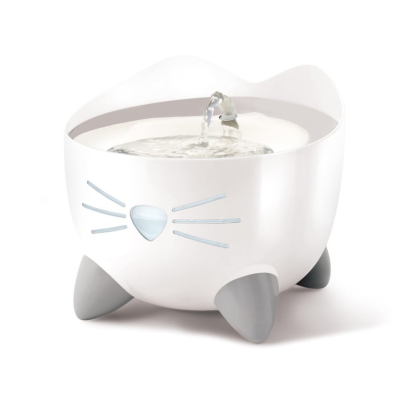 Catit PIXI Drinking Fountain â€“ Cat Water Fountain with Triple Filter and Ergonomic Drinking Options, Stainless Steel - Image 1