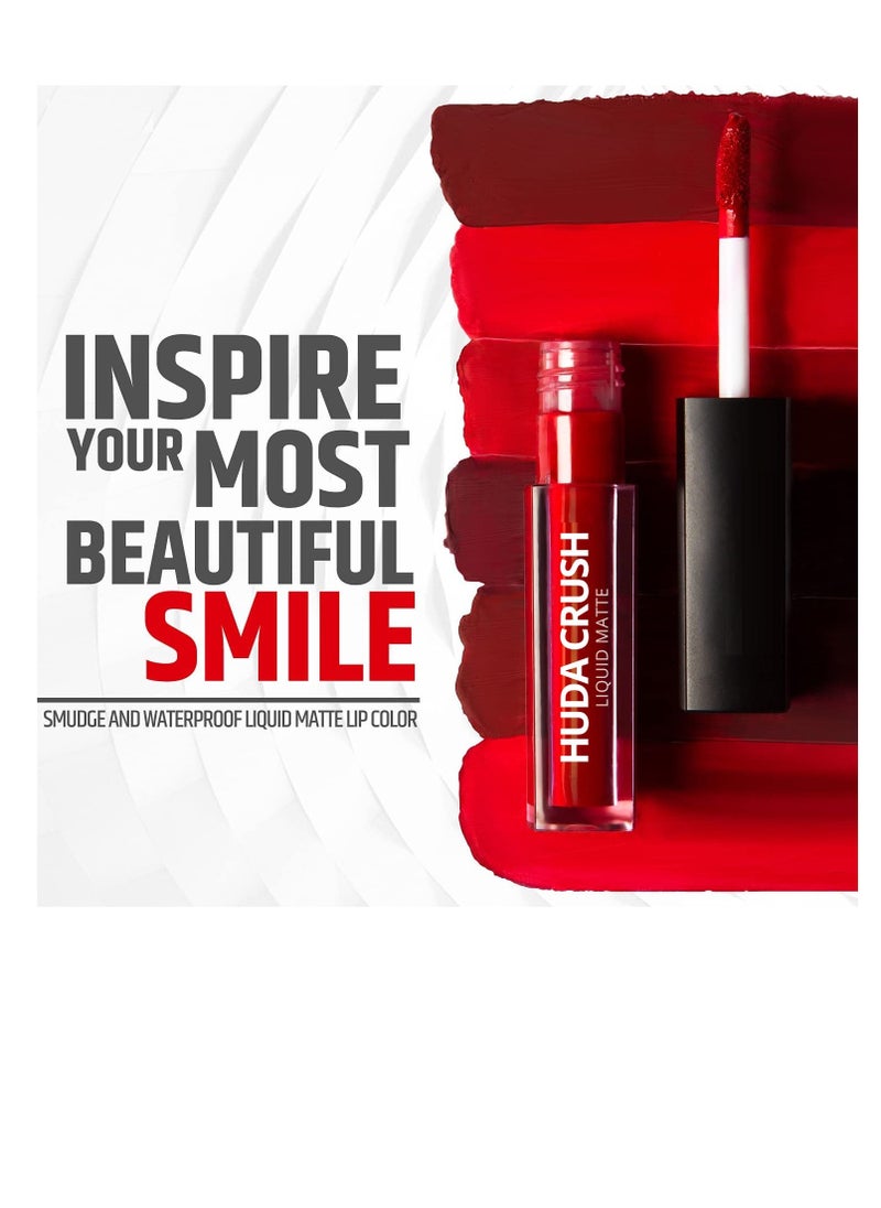 HUDACRUSH - HUDACRUSH BEAUTY Mini Lipsticks Combo Pack of 4 Liquid Matte Lipstick Set - Image 1
