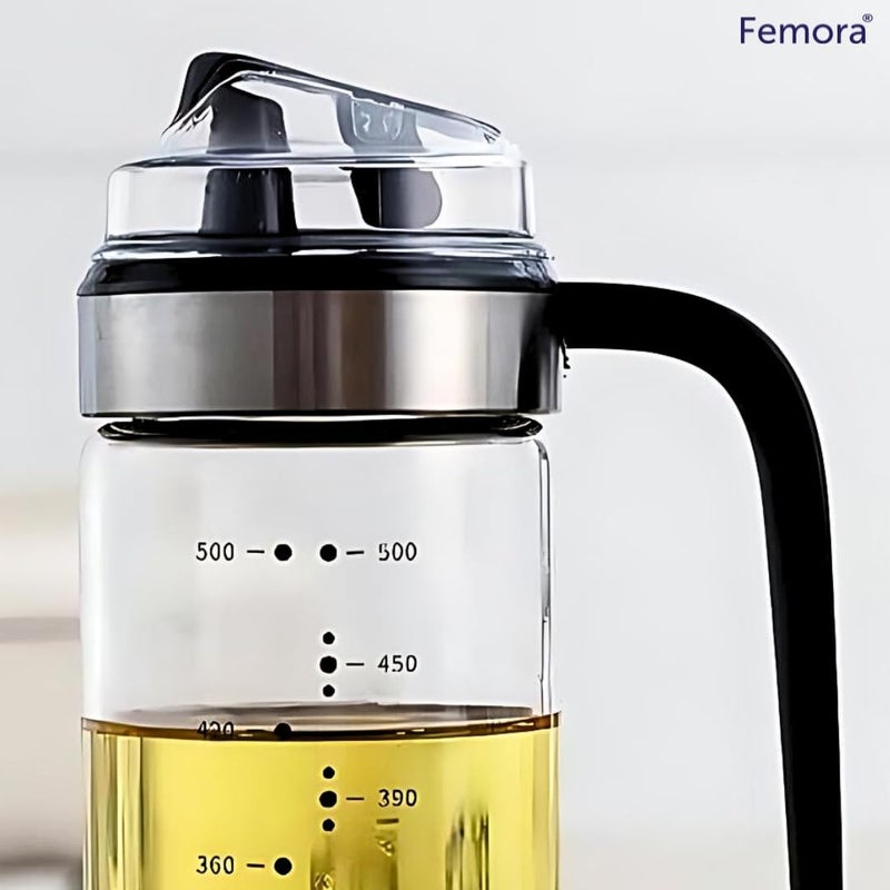 Femora Oil Dispenser | Glass Oil Bottle | 1 Year Warranty | Cooking Oil Dispenser 500ml Pack of 1 Oil Bottle - Image 5