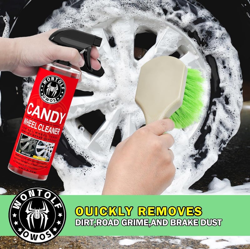 Wontolf CWK188 Car Wash Kit with Foam Gun, Car Wash Soap, Interior Detailer Cleaner, Wheel Cleaner, Car Care Cleaning Detailing Kit for Cars Trucks RVs SUVs Motorcycles (Works w/Garden Hose), 10 Items - Image 3