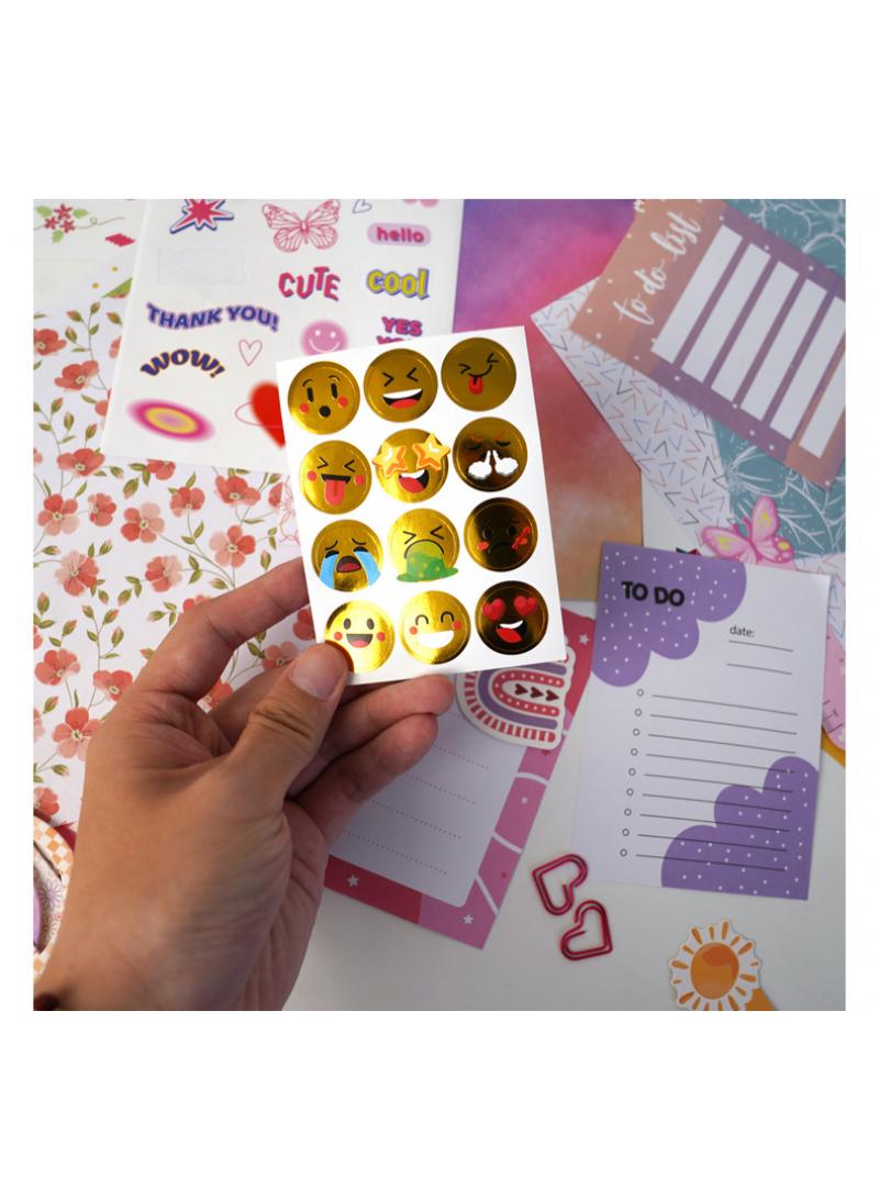 DIY Journal Kit for Girls - 100+ pcs Journal Set for Tween Teen Girls,Scrapbook Diary Stationery Supplies Set, Journaling Art Kit,Ideal Birthday  Gift for Girls - Image 5