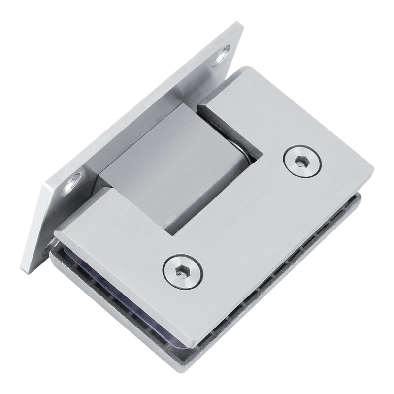 Frameless Shower Hinge 90 Degree Black High Carbon Steel: Automatic Closing Wall Mount Hinge - Antirust Wall To Glass Hinge for 8-12 mm Toughened Glass Shower Doors - Image 1
