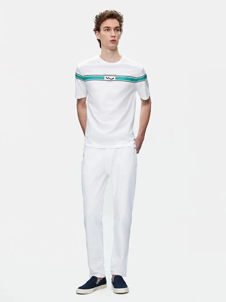 LTB PITEHA Logo Striped White T-shirt 1225842196089