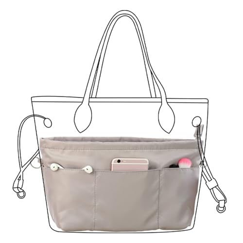 Lckaey Purse organizer insert for neverfull handbag is compatible with more similar brands of tote bag-nylon organizer 3055grey-M - Image 3