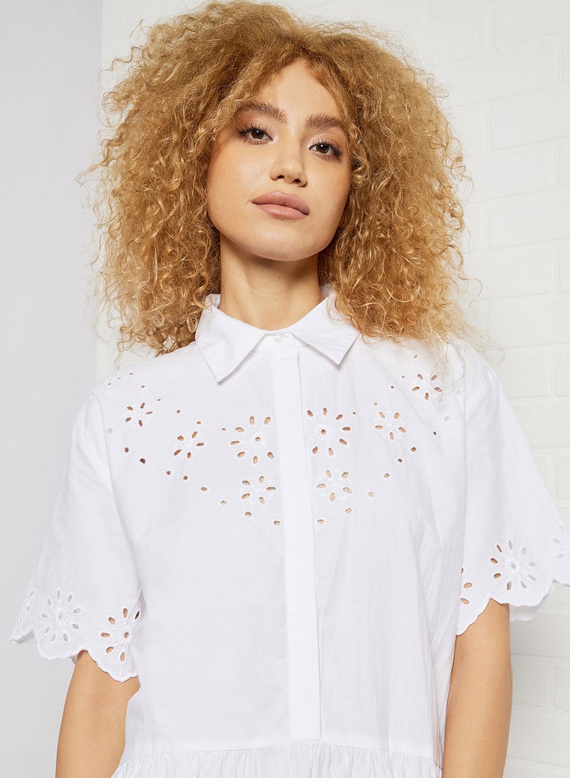 Embroidered Shirt Dress