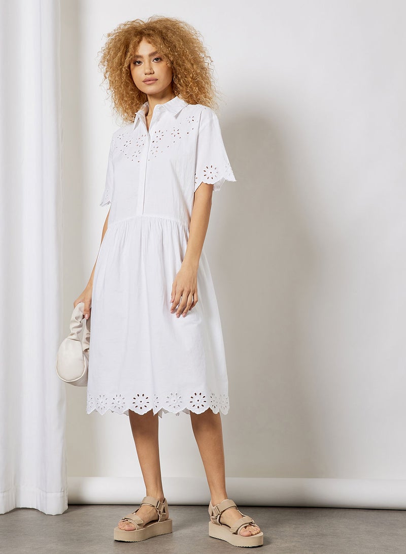 Embroidered Shirt Dress
