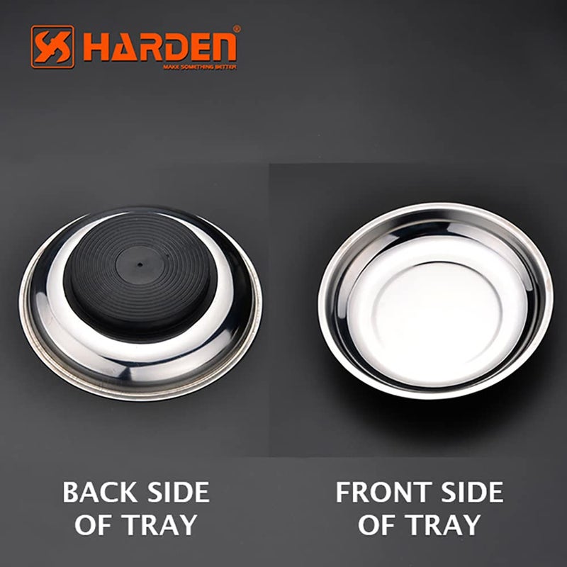 Harden 6" (150mm) Professional Round Stainless Steel Round Magnetic Tray for Socket Screw Nuts, Bolts Metal Parts, Srong Magnet - 670601 - Image 4