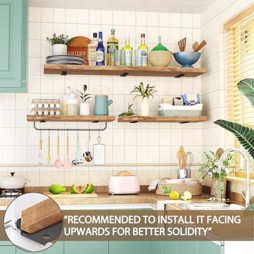 Goovilla Shelf Brackets 8 Inch, 6 Pack Floating Shelf Bracket, Heavy Duty Shelf Brackets for Wood Shelves, Black Metal Wall Shelving Brackets, 8" Shelf Support Brackets with 160 lb. Load Capacity - Image 2