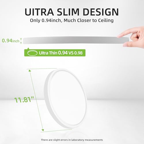 hykolity 12 Inch Selectable CCT LED Round Flat Panel Light, 24W 3000K/4000K/5000K, Edge-Lit Flush Mount Ceiling Light Fixture for Kitchen, Bedroom, Laundry and Closet Room, White - Image 4