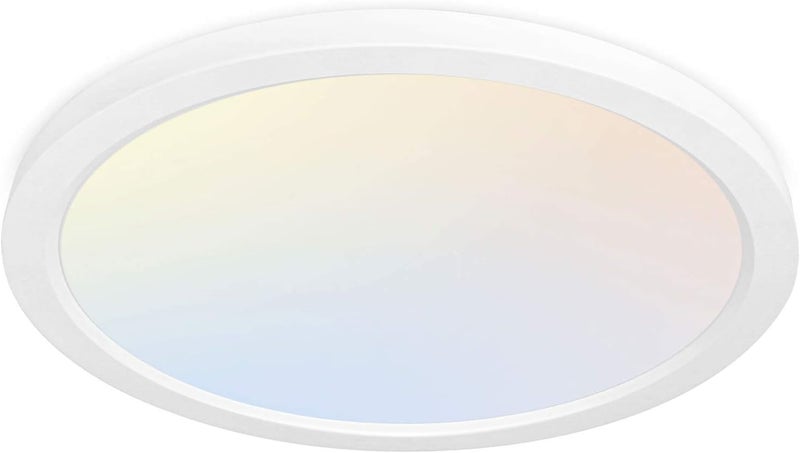 hykolity 12 Inch Selectable CCT LED Round Flat Panel Light, 24W 3000K/4000K/5000K, Edge-Lit Flush Mount Ceiling Light Fixture for Kitchen, Bedroom, Laundry and Closet Room, White - Image 1