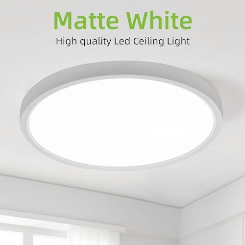hykolity 12 Inch Selectable CCT LED Round Flat Panel Light, 24W 3000K/4000K/5000K, Edge-Lit Flush Mount Ceiling Light Fixture for Kitchen, Bedroom, Laundry and Closet Room, White - Image 5