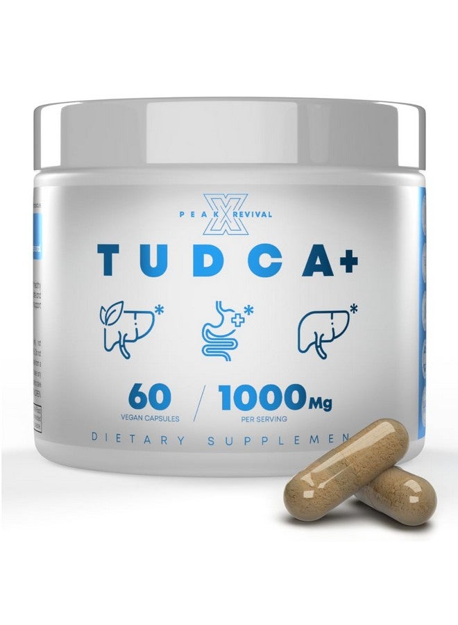 Peak Revival-X TUDCA+ 1000mg Bile Salt Supplement for Liver Support, Detoxification, Digestive Health, and Skin Health - Made in The USA (60 Vegan Capsules) - Image 1