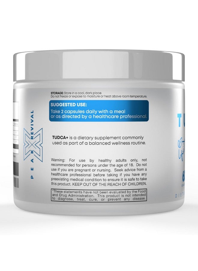 Peak Revival-X TUDCA+ 1000mg Bile Salt Supplement for Liver Support, Detoxification, Digestive Health, and Skin Health - Made in The USA (60 Vegan Capsules) - Image 2
