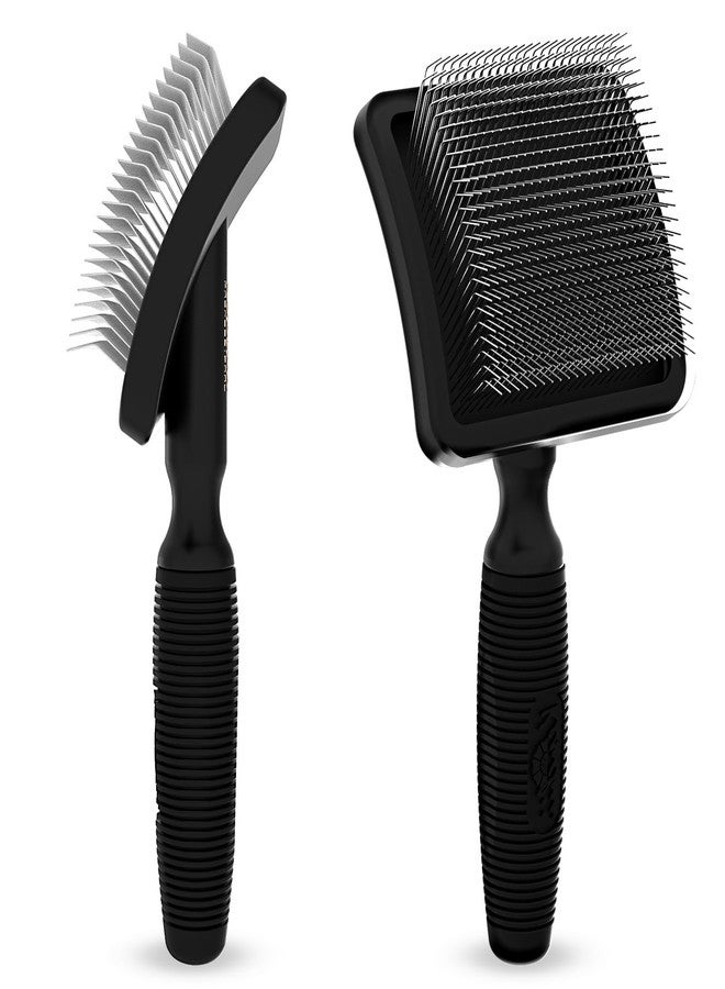 Kenchii Long Pin Slicker Brush for Dogs (Poodles, Doodles, Goldendoodles, Labradoodles), Professional Grooming Brush for Detangling, Fluffing & Dematting, Non-Slip Comfort Handle (Black) - Image 1