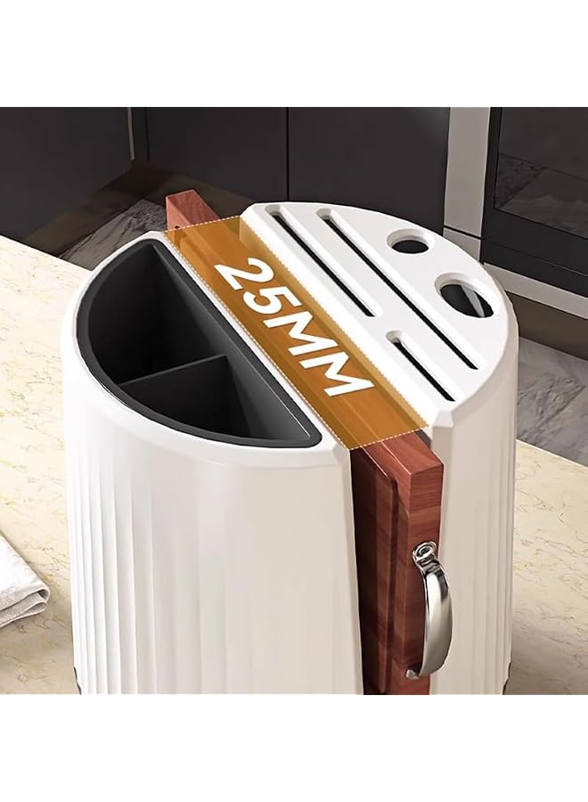 S-TOP 360° Rotating Knife Block with Cutting Board Holder & Utensil Organizer – Universal Kitchen Knife Stand for Knives, Spoons, Chopsticks & Countertop Storage - Image 2